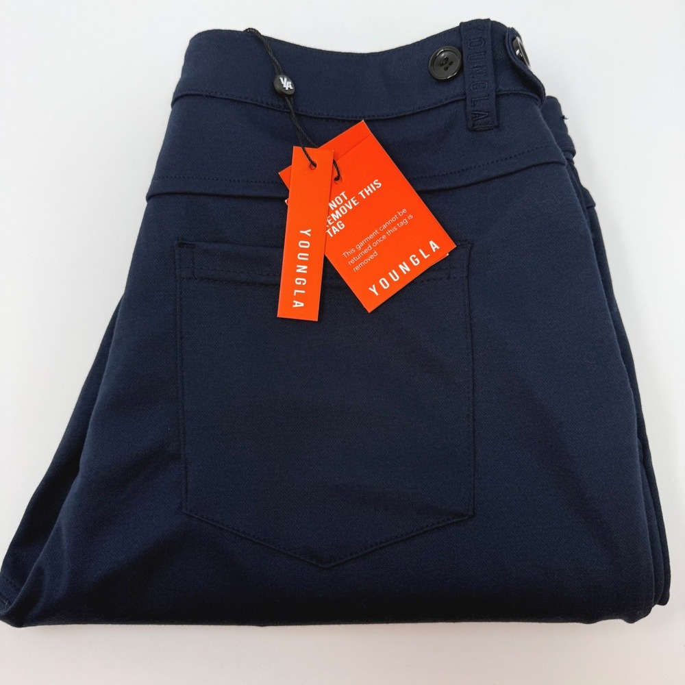 YoungLA 614 Perfect Slacks Navy Blue Mens‎ 34x28 Tapered Stretch Trousers NEW